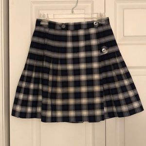 Navy and white plaid school skirt.